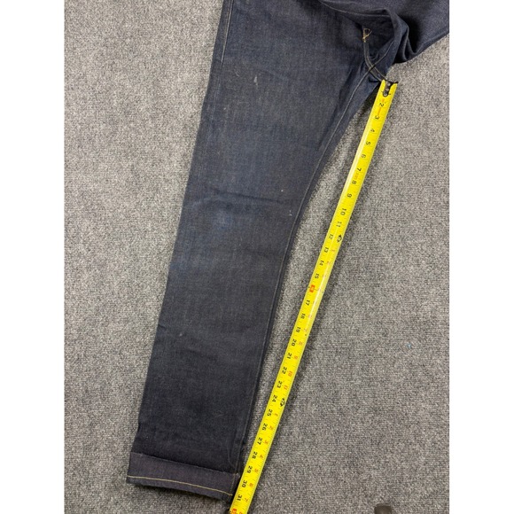 Levis Jeans Mens 34x32 Selvedged Dark Wash Slim Fit Denim Zip Fly Made in USA - Picture 12 of 16